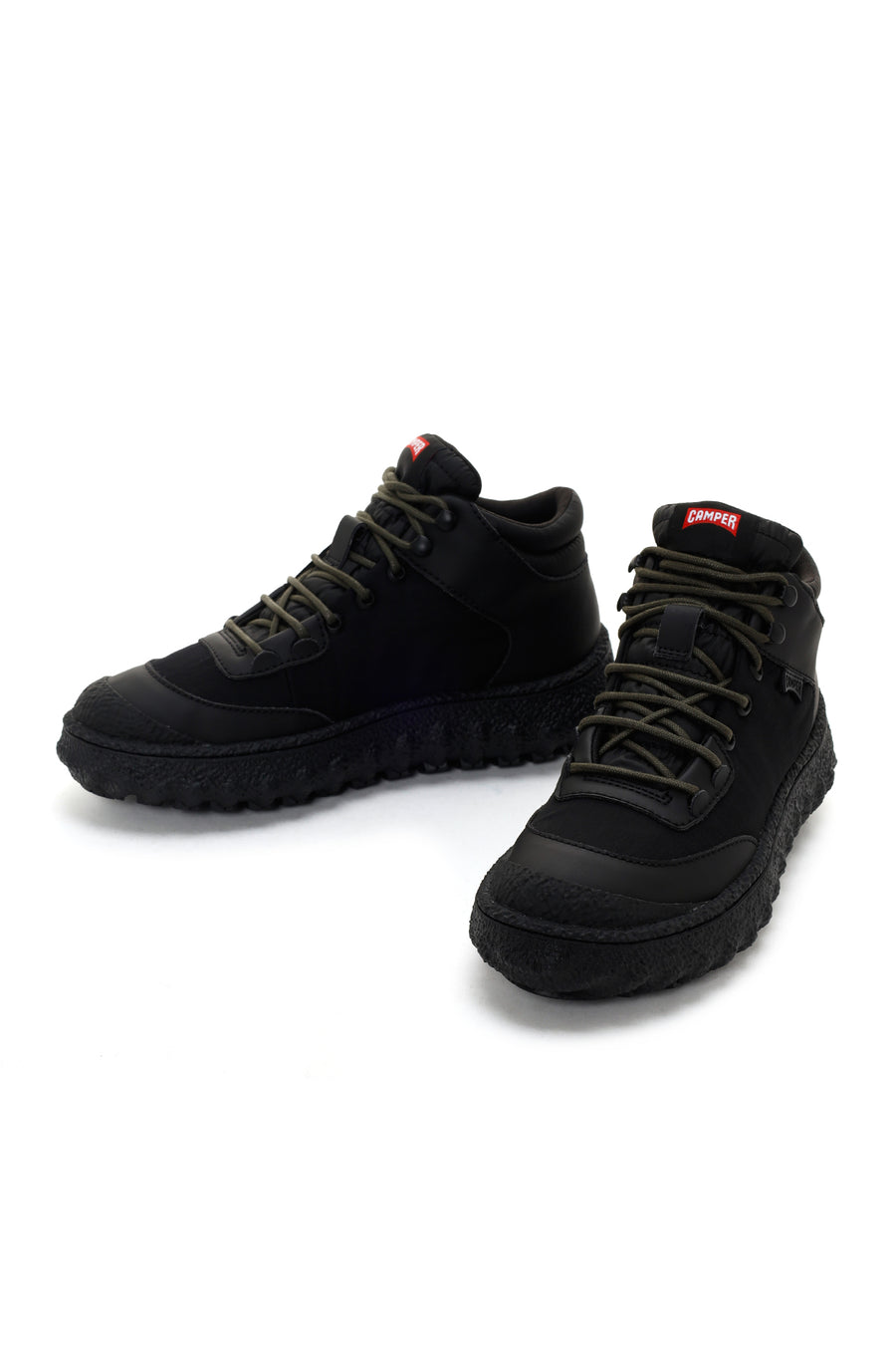 Camper Men's Black Ground Michelin Leather Sneaker Boots