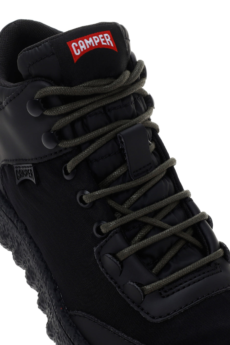 Camper Men's Black Ground Michelin Leather Sneaker Boots