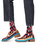 Happy Socks Erkek Lacivert Desenli Pamuk Çorap | Derimod