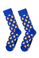 Happy Socks Erkek Mavi Ördek Desenli Pamuklu Çorap | Derimod