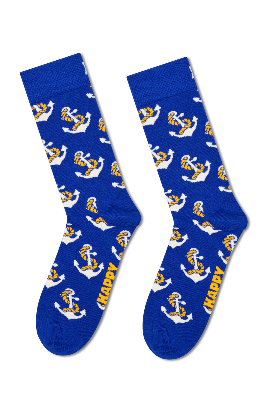 Happy Socks Woman Blue Anchor-Patterned Cotton Socks P002597 | Derimod