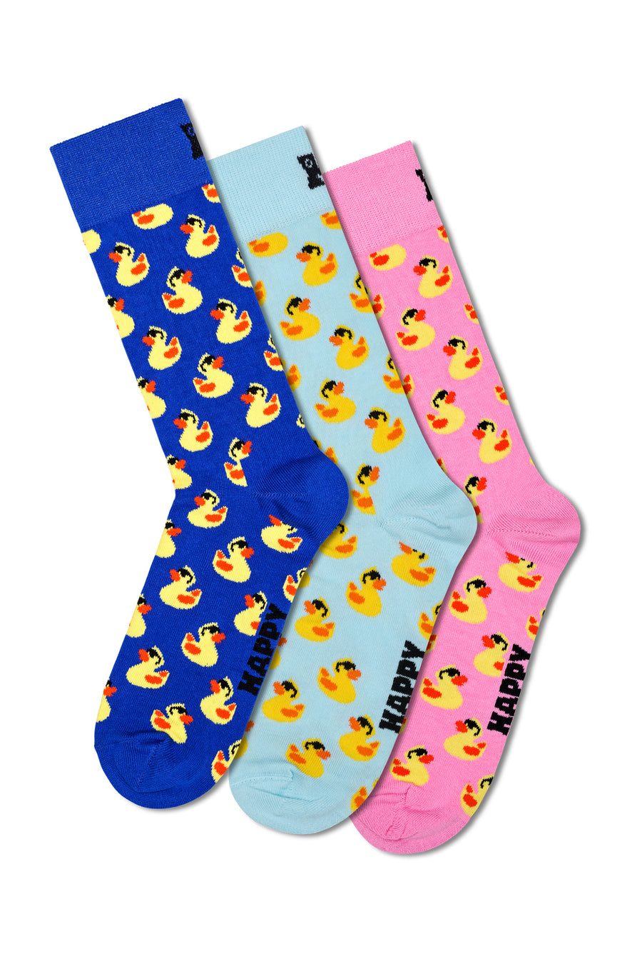 Happy Socks Male Multicolored Duck Patterned Cotton 3-Pack Sock Set