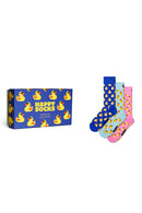 Happy Socks Erkek Çok Renkli Ördek Desenli Pamuklu 3’lü Çorap Seti | Derimod
