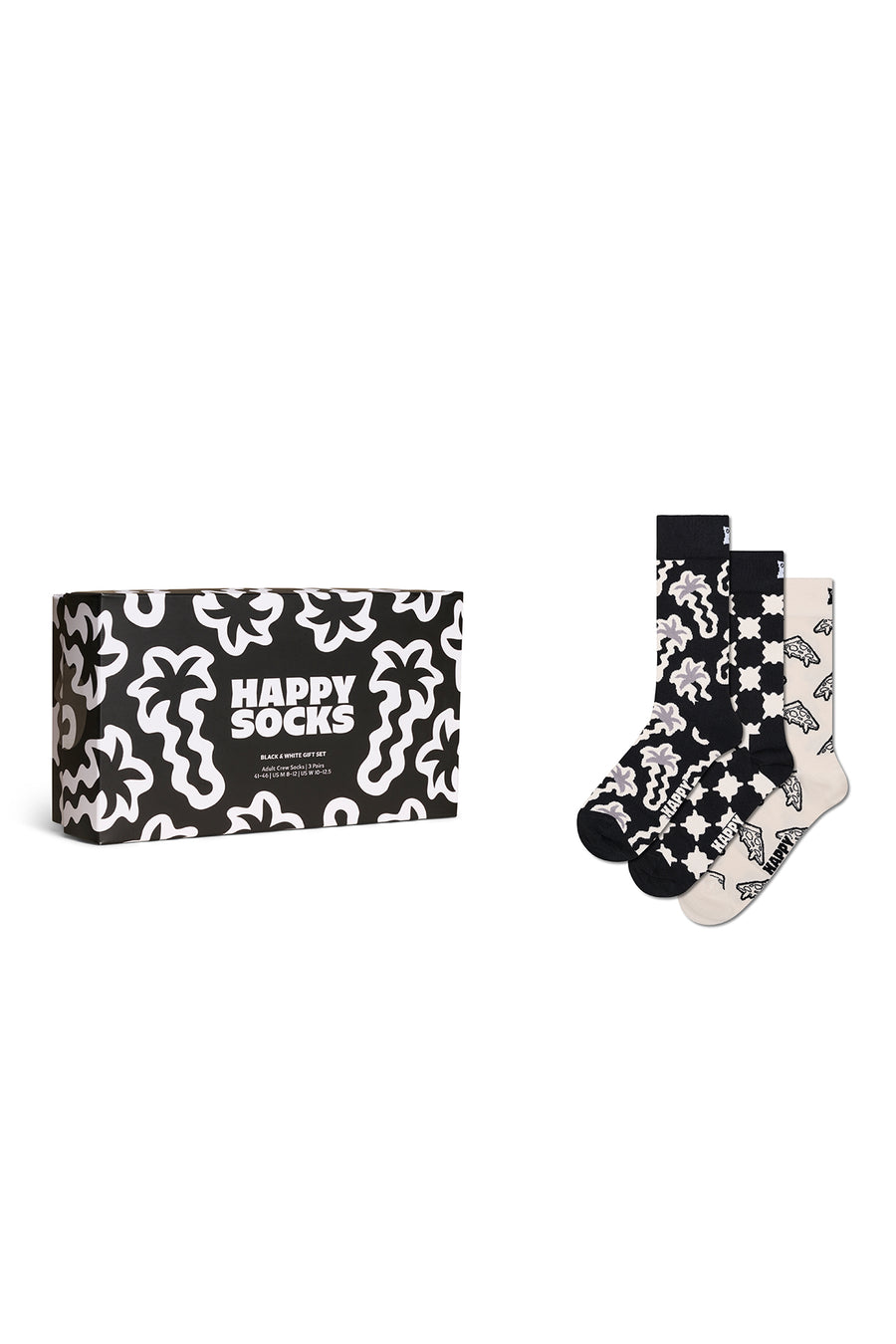 Happy Socks Male Black Patterned 3-Pack Cotton Sock Set P002654 | Derimod