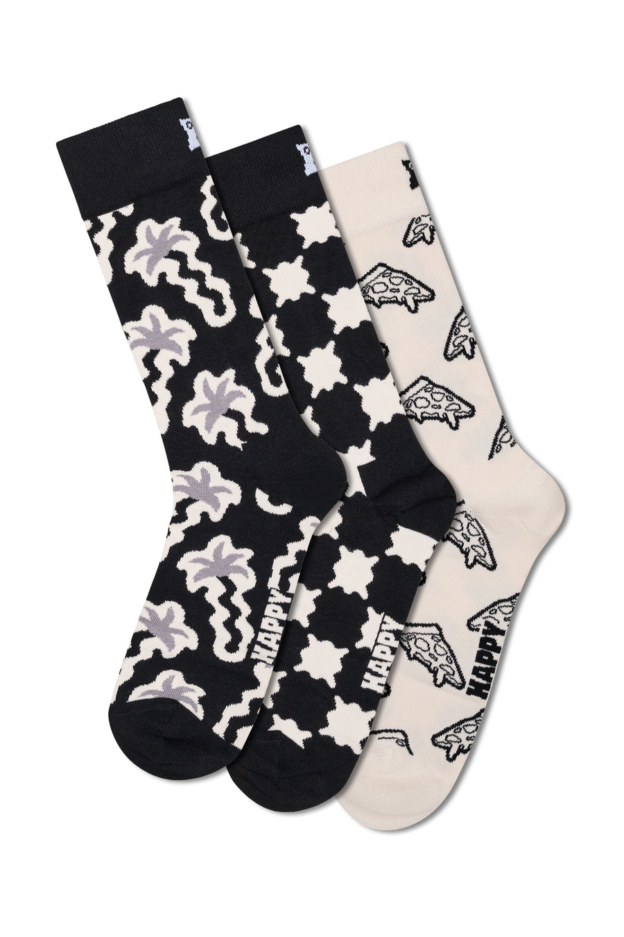 Happy Socks Male Black Patterned 3-Pack Cotton Sock Set