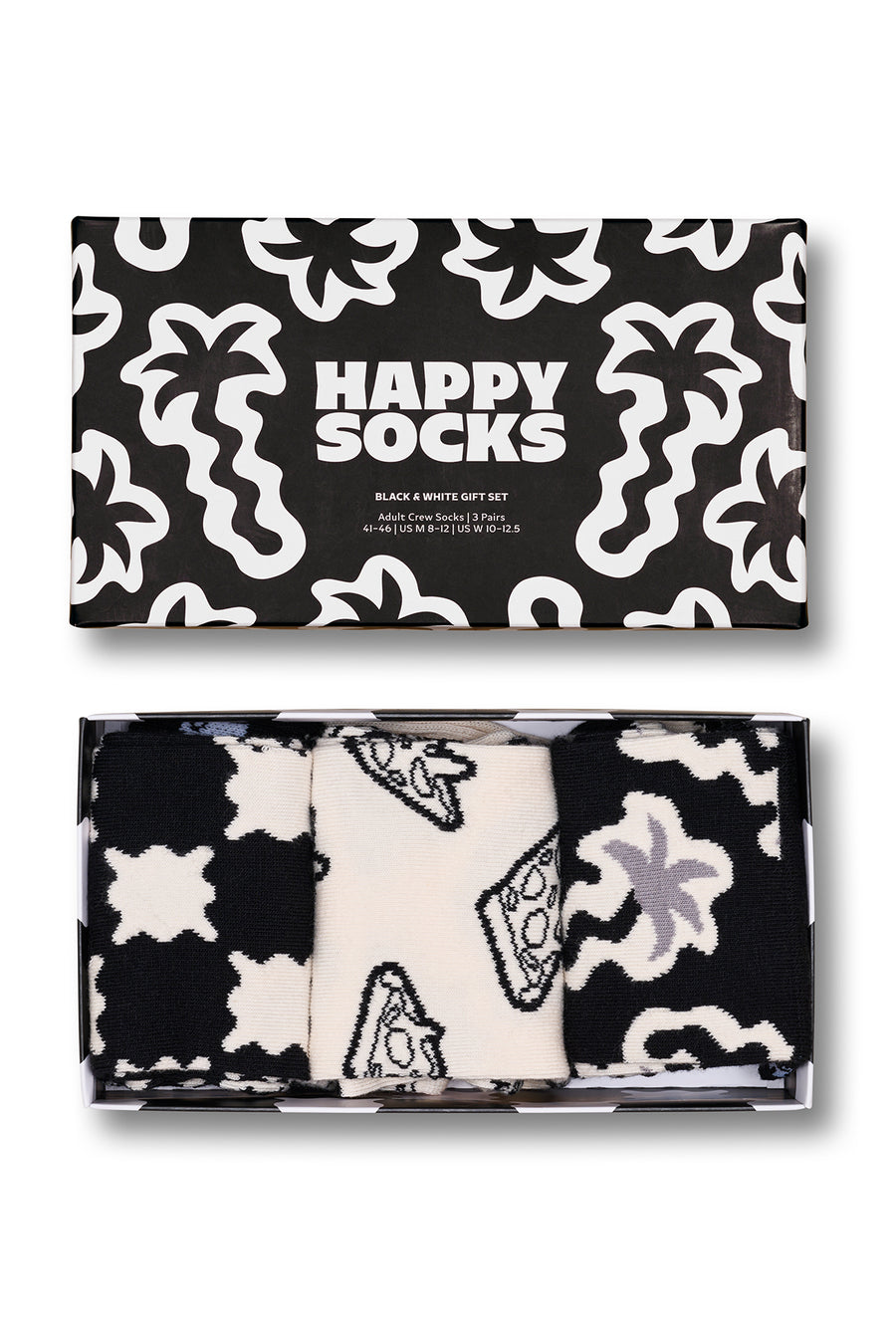 Happy Socks Male Black Patterned 3-Pack Cotton Sock Set