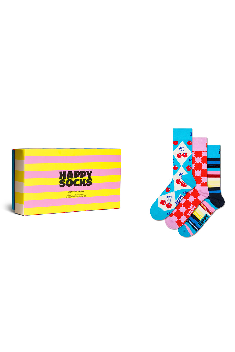 Happy Socks Woman Multicolored Patterned Cotton 3-Pack Sock Set P002655 | Derimod