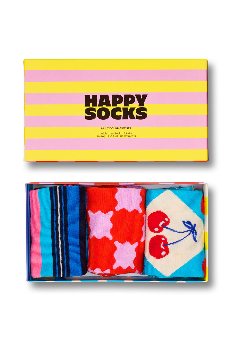 Happy Socks Woman Multicolored Patterned Cotton 3-Pack Sock Set