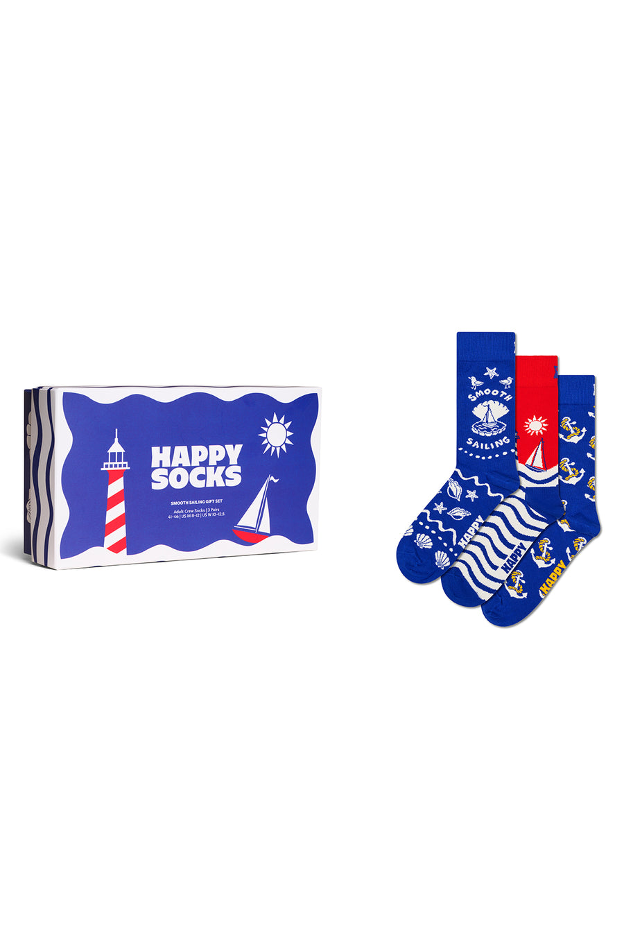 Happy Socks Kadın Mavi Sahil Temalı Pamuklu 3’lü Çorap Seti P002656 | Derimod