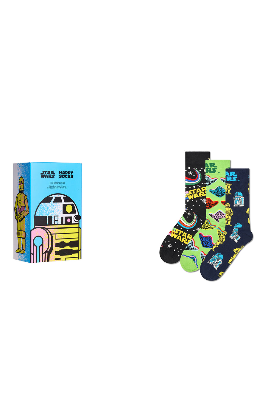 Happy Socks Male Multi-Colored Star Wars Patterned 3-Pack Sock Set P002890 | Derimod