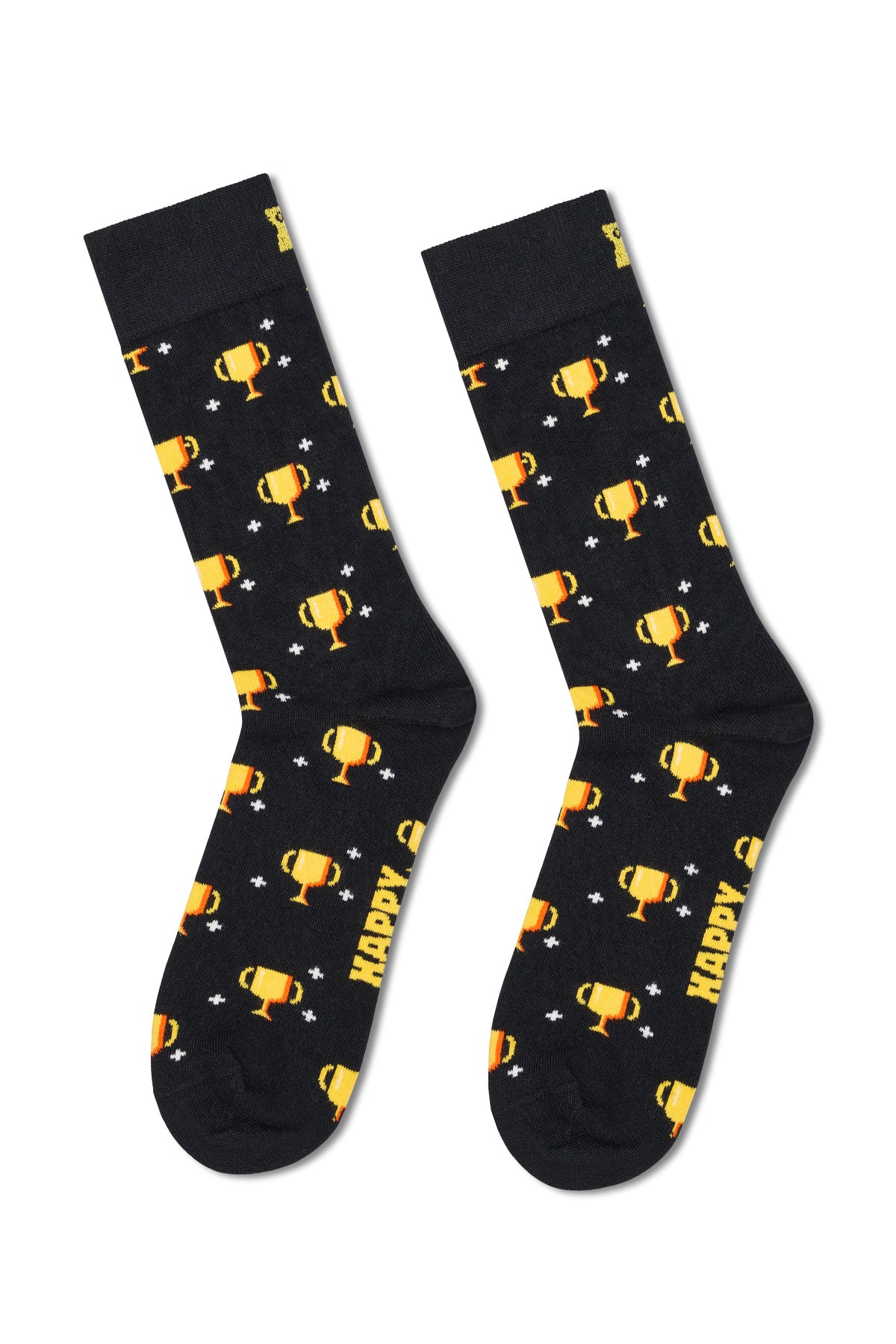 Happy Socks Erkek Siyah Kupa Desenli Pamuklu Çorap P003163 | Derimod