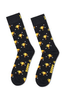Happy Socks Erkek Siyah Kupa Desenli Pamuklu Çorap | Derimod