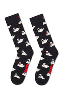 Happy Socks Kadın Siyah Kuğu Desenli Pamuklu Çorap | Derimod