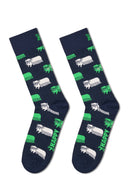 Happy Socks Erkek Lacivert Desenli Pamuklu Çorap | Derimod