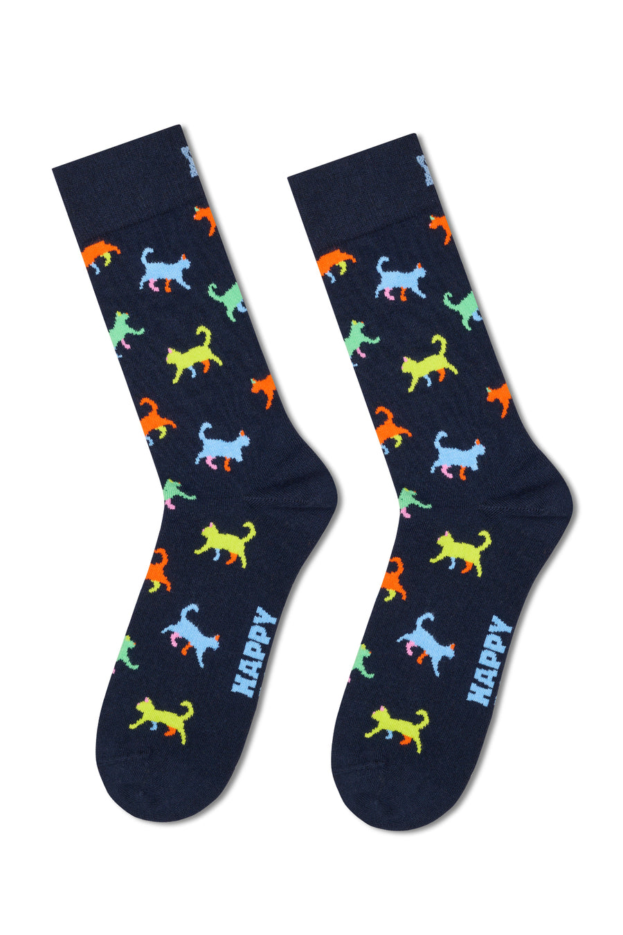 Happy Socks Male Navy Patterned Cotton Socks P003197 | Derimod