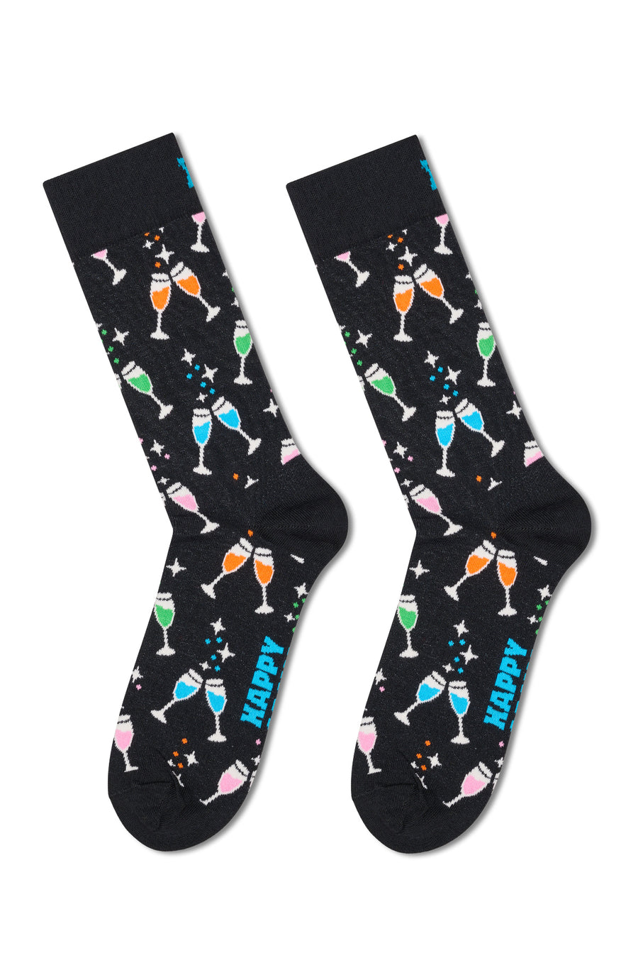 Happy Socks Male Black Patterned Cotton Socks P003225 | Derimod