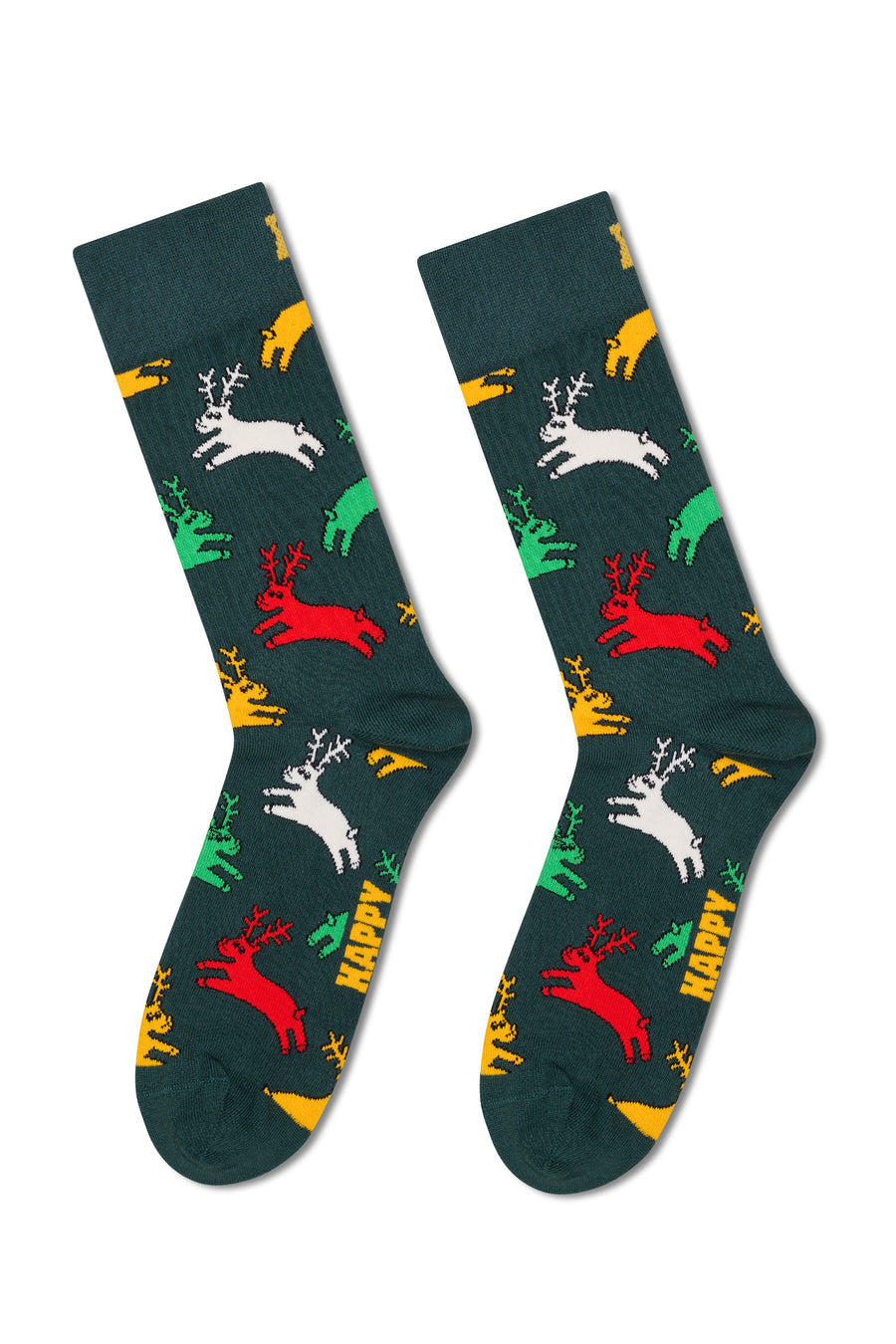 Happy Socks Male Green Patterned Cotton Socks P003279 | Derimod