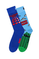 Happy Socks Erkek Çok Renkli Desenli Pamuklu 2'li Çorap Seti | Derimod