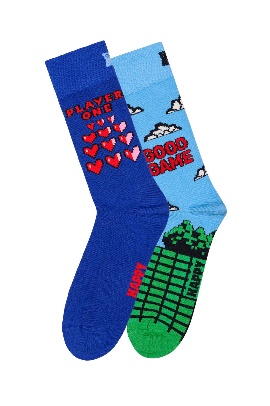Happy Socks Male Multicolored Patterned Cotton 2-Pack Sock Set