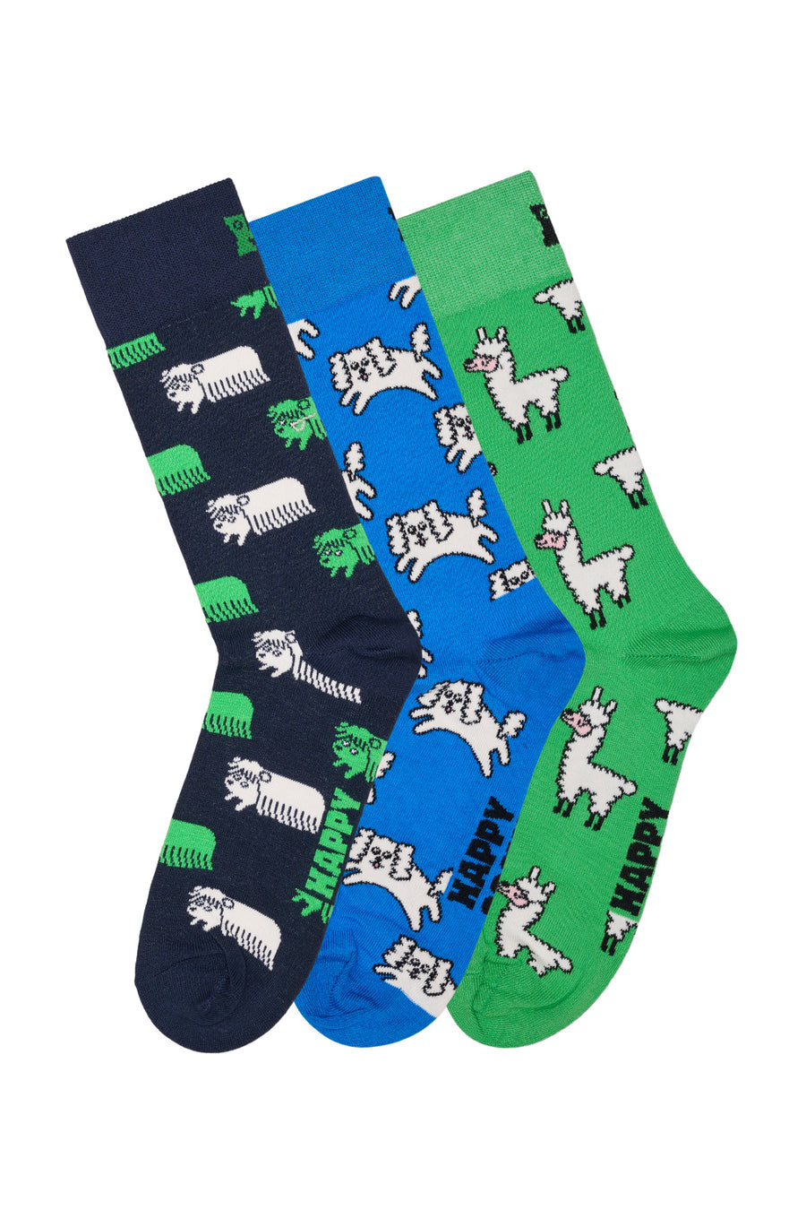Happy Socks Male Multicolored Patterned Pack of 3 Cotton Socks Set