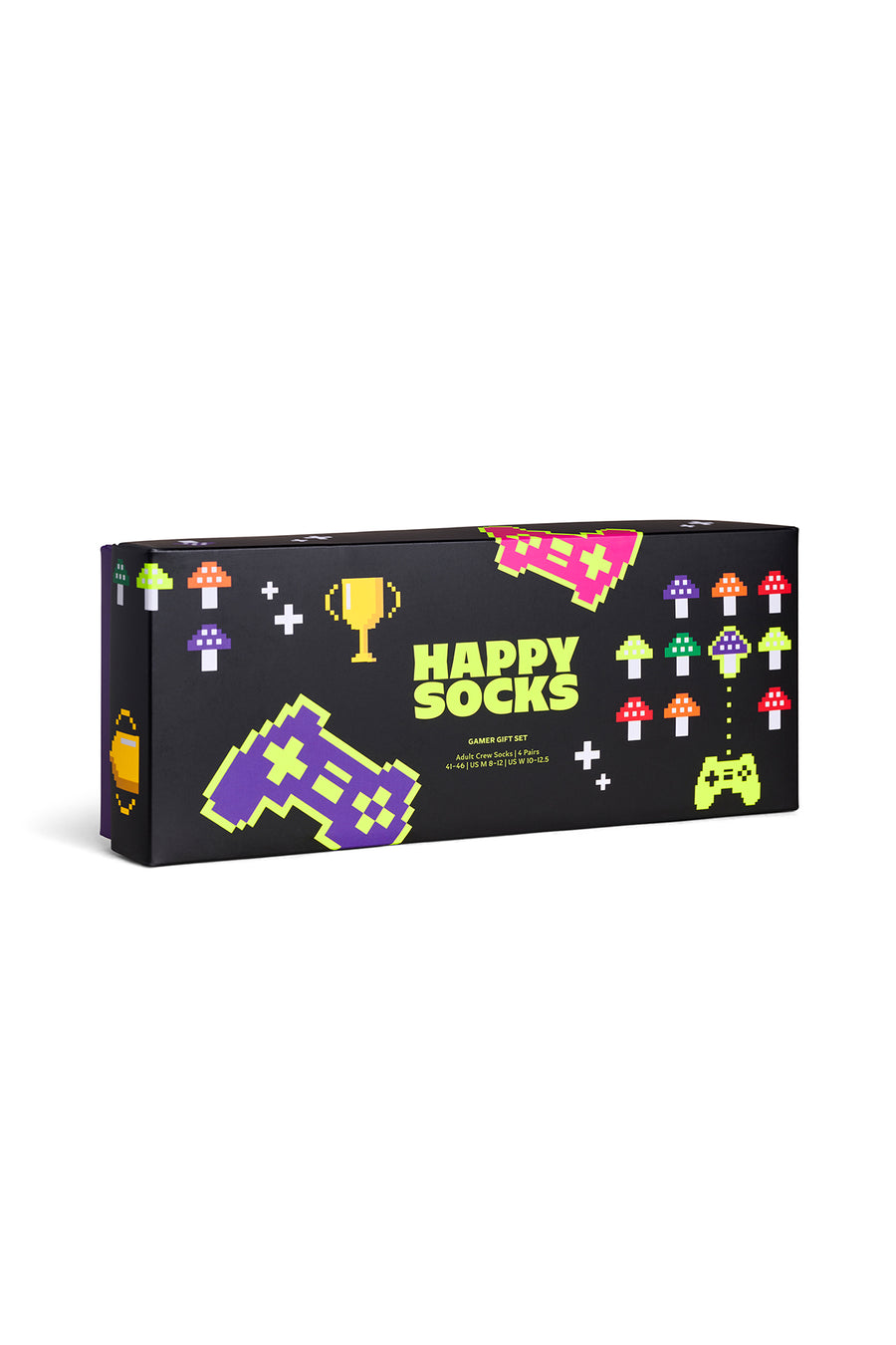 Happy Socks Male Black Gamer-Themed Cotton 4-Pack Socks Set