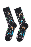 Happy Socks Erkek Siyah Kutlama Desenli 3’lü Pamuklu Çorap Seti | Derimod