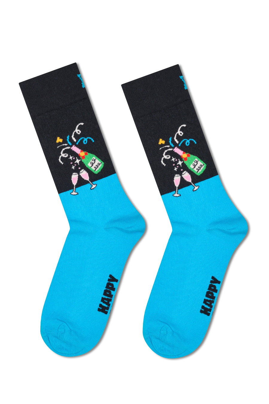 Happy Socks Male Black Celebration Patterned 3-Pack Cotton Sock Set