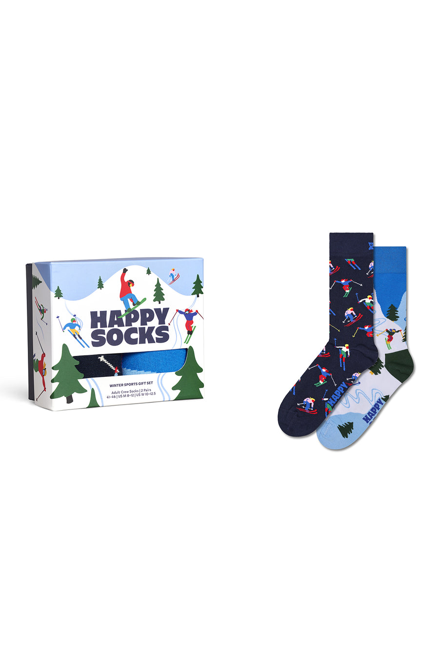 Happy Socks Male Multicolored Winter-Themed Cotton 2-Pack Sock Set P003376 | Derimod