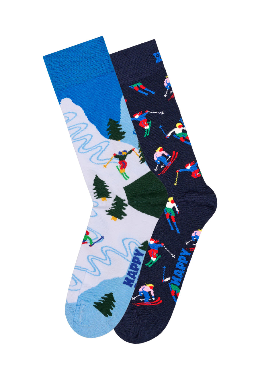 Happy Socks Male Multicolored Winter-Themed Cotton 2-Pack Sock Set