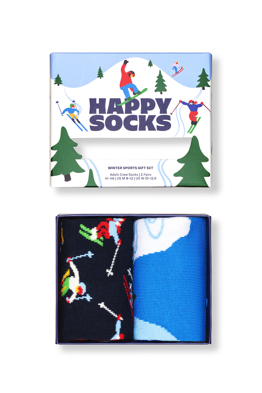 Happy Socks Male Multicolored Winter-Themed Cotton 2-Pack Sock Set