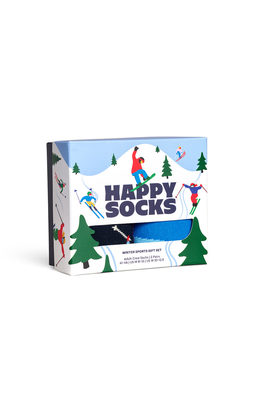 Happy Socks Male Multicolored Winter-Themed Cotton 2-Pack Sock Set