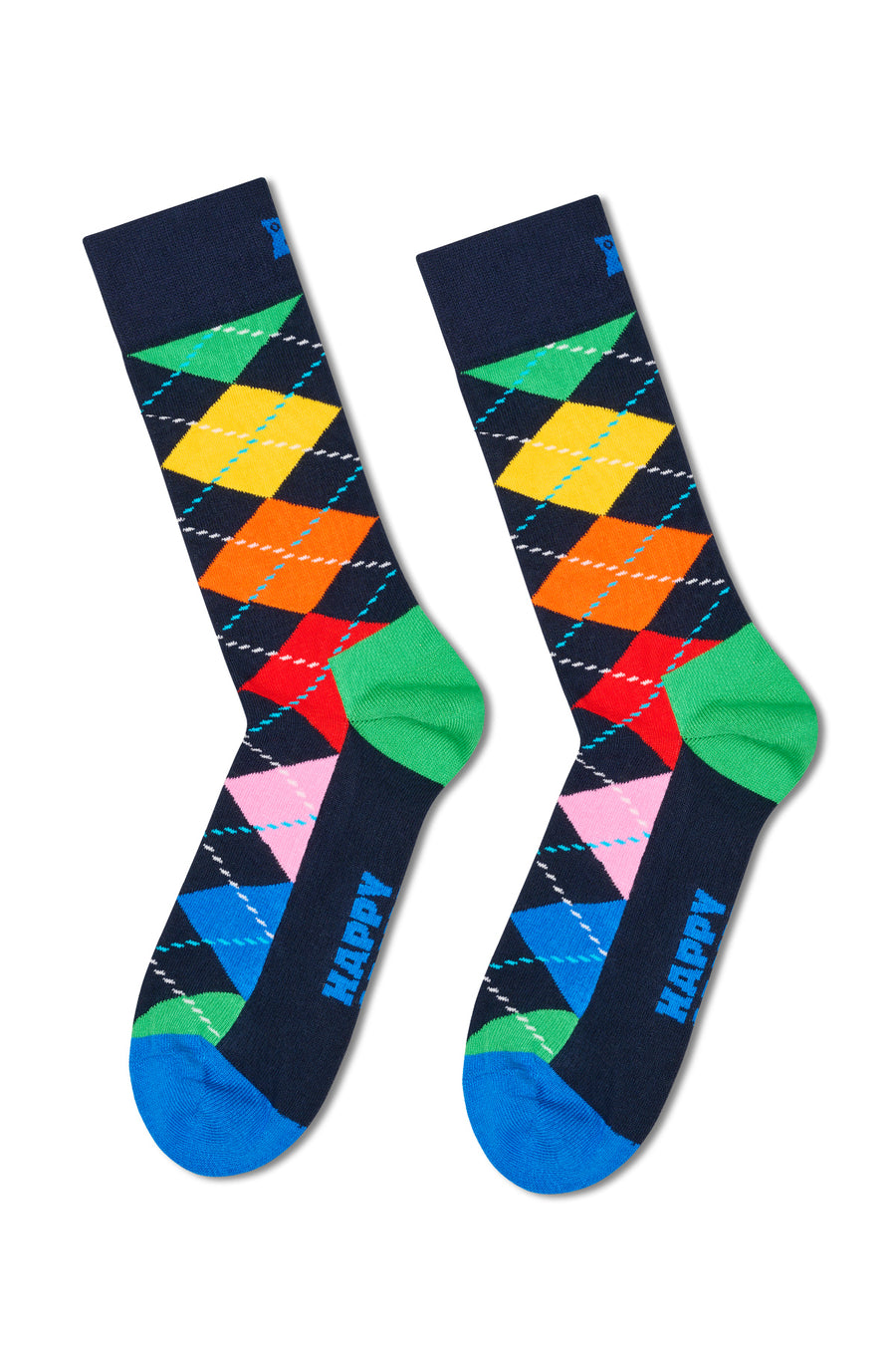 Happy Socks Male Multicolored Patterned Cotton 4-Pack Sock Set