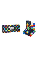 Happy Socks Erkek Çok Renkli Desenli Pamuklu 4'lü Çorap Seti | Derimod