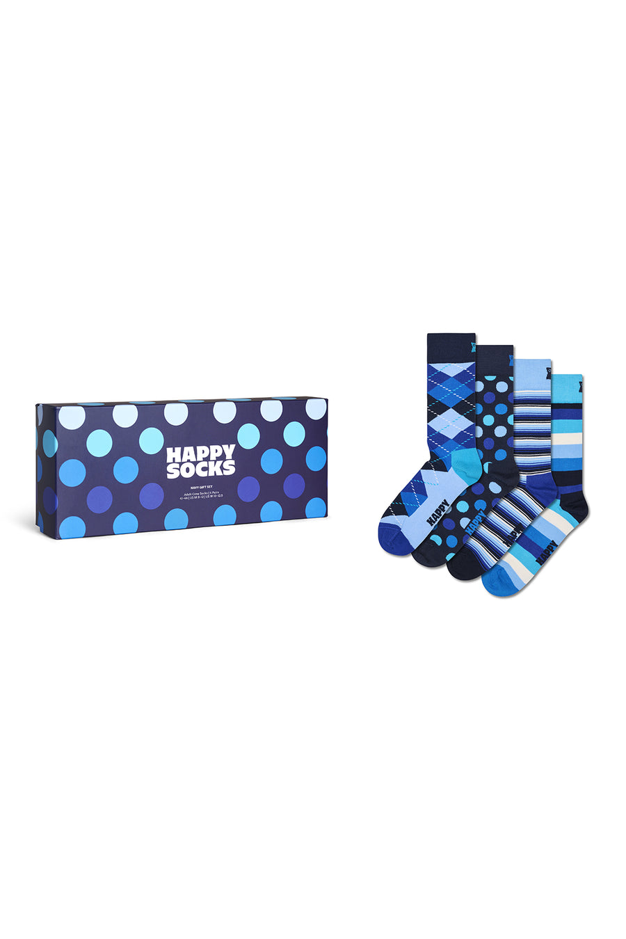 Happy Socks Male Navy Blue Patterned Cotton 4-Pack Sock Set P003447 | Derimod