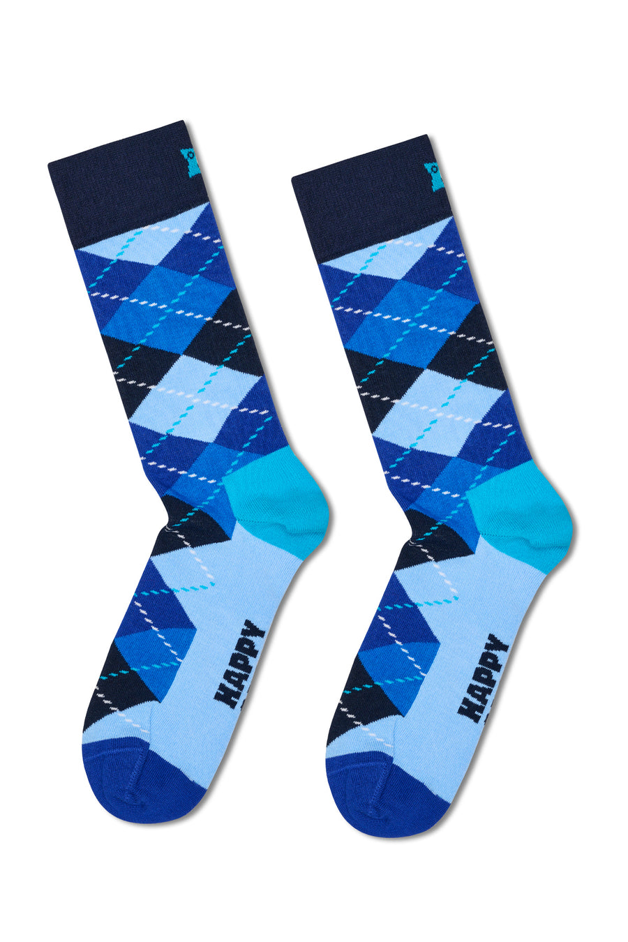 Happy Socks Male Navy Blue Patterned Cotton 4-Pack Sock Set