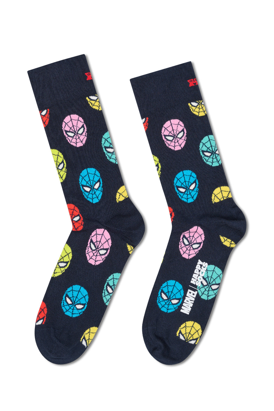 Happy Socks Male Multicolored Spider-Man Patterned Cotton 3-Pack Socks Set