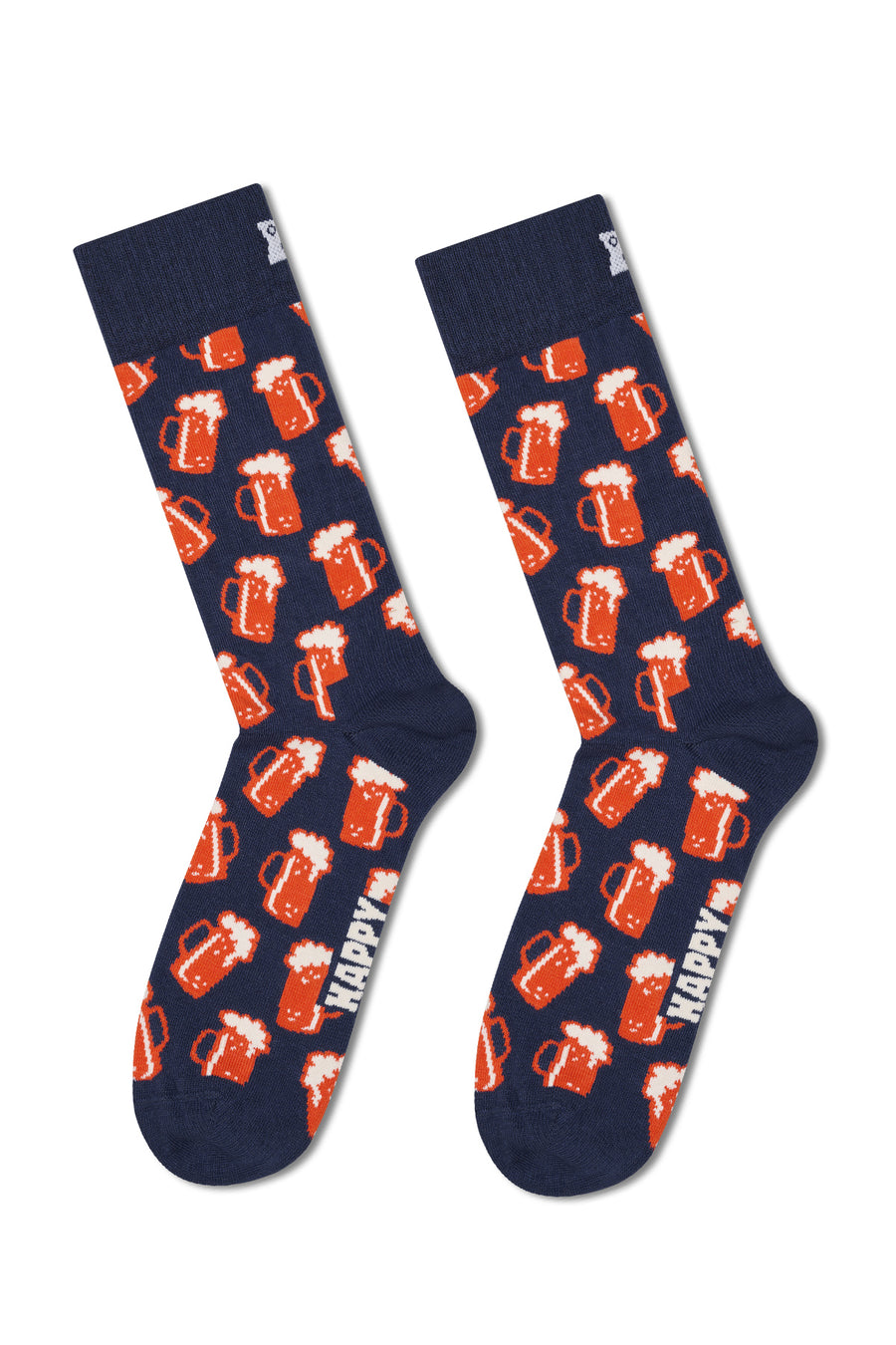 Happy Socks Male Navy Patterned Cotton Socks P004096 | Derimod