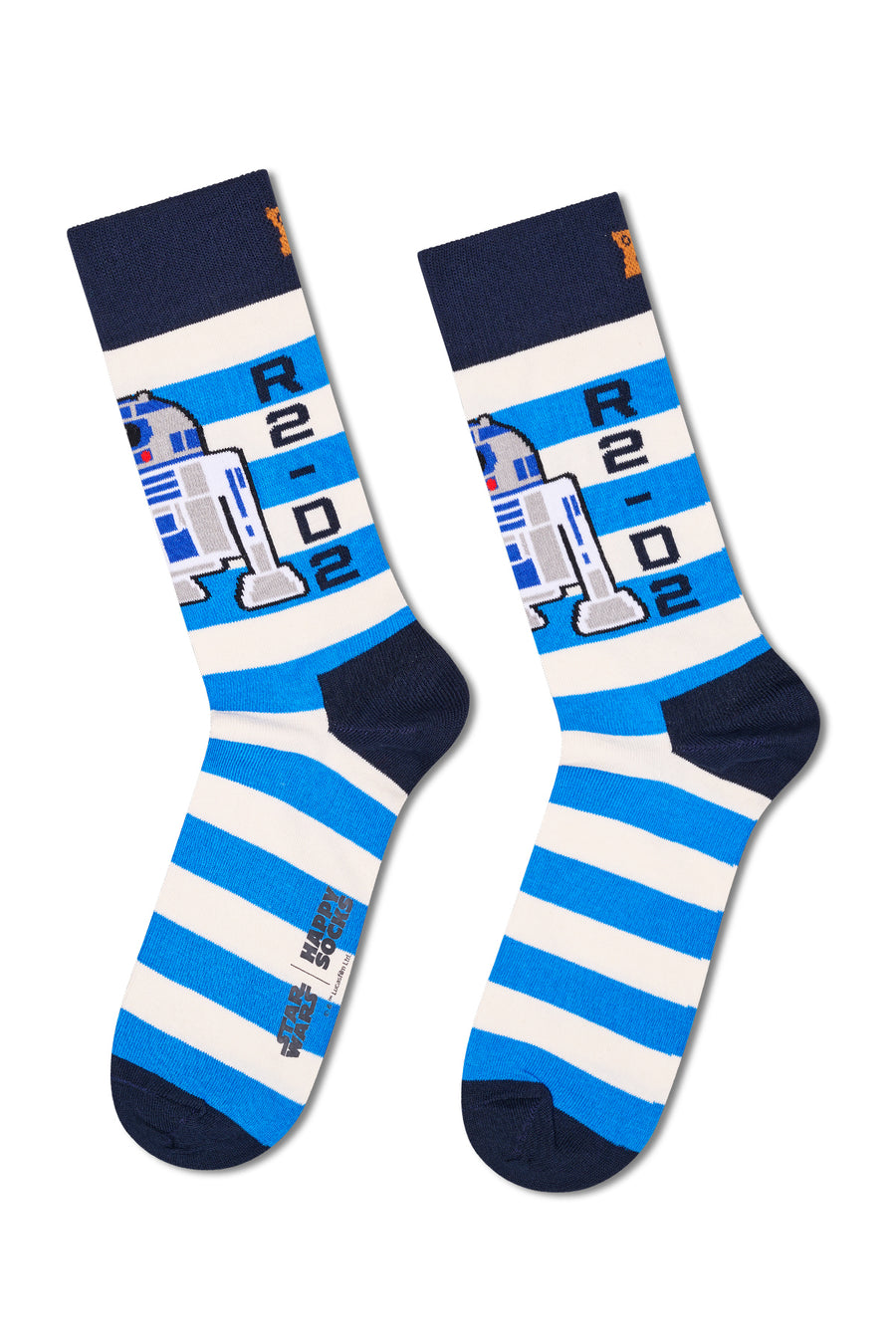 Happy Socks Male Blue Star Wars R2-D2 Patterned Cotton Socks P005726 | Derimod