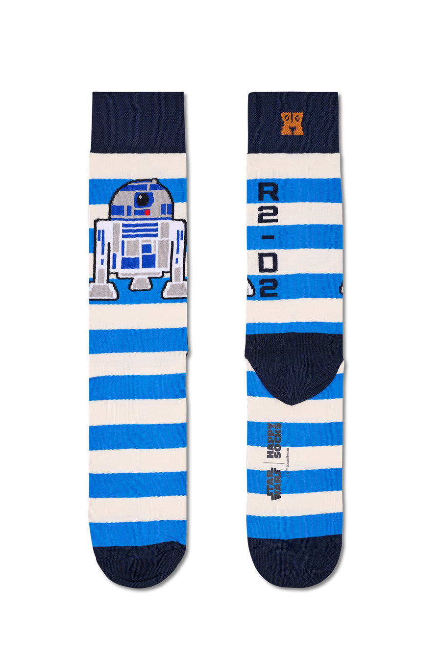 Happy Socks Male Blue Star Wars R2-D2 Patterned Cotton Socks