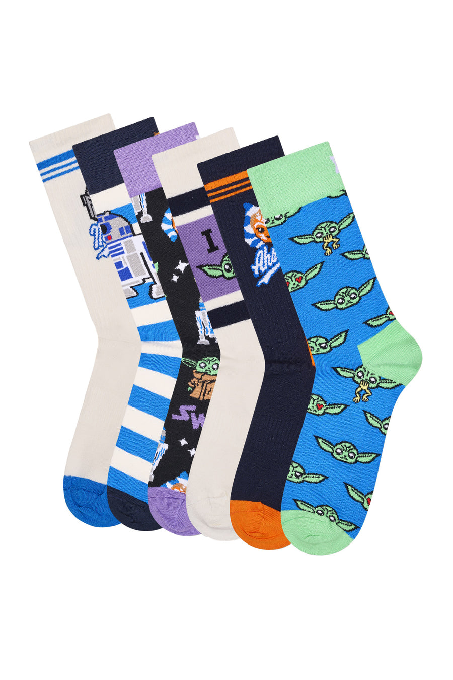 Happy Socks Male Multi-Color Star Wars Mandalorian Themed 6-Pack Sock Set