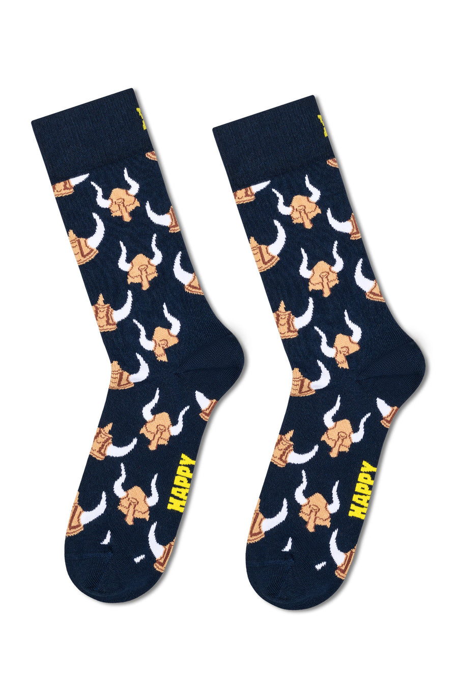 Happy Socks Male Navy Patterned Cotton Socks P007255 | Derimod