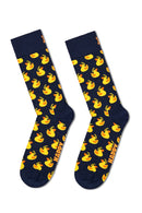 Happy Socks Erkek Lacivert Ördek Desenli Pamuklu Çorap | Derimod