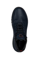 Geox Men's Navy Blue Aerantis Leather Boots | Derimod