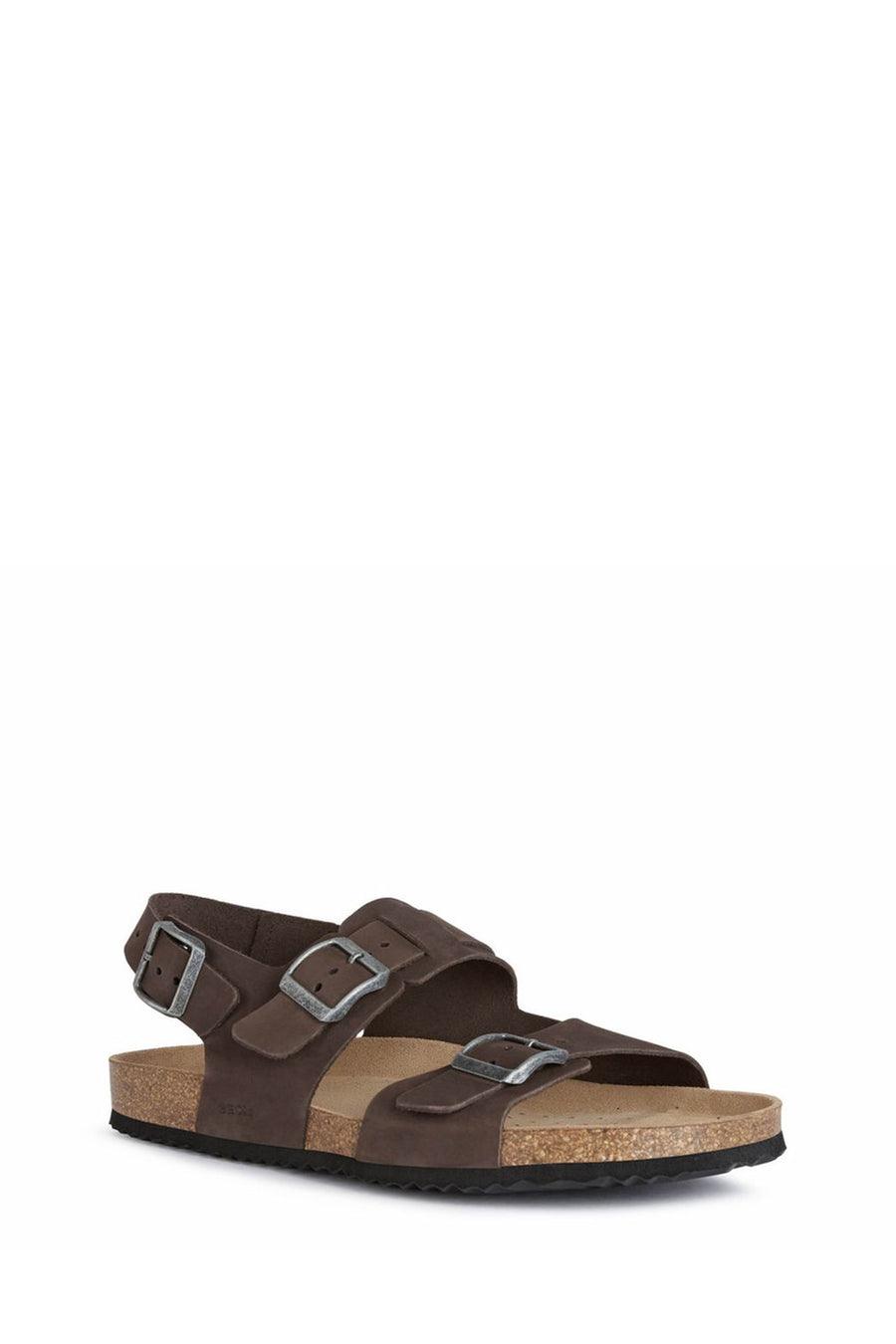 Geox Men's Brown Ghita Nubuck Leather Sandals