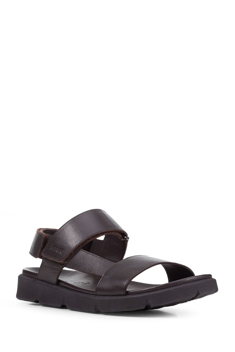 Geox Men's Brown Xand 2s Leather Sandals