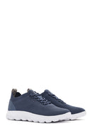 Geox Men's Blue Spherica Lace-Up Fabric Sneaker | Derimod