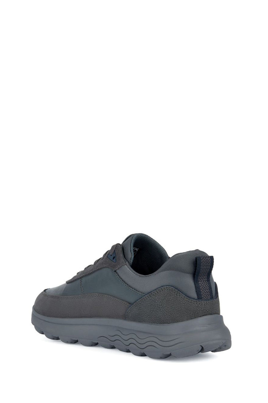 Geox Men's Grey Spherica Suede Leather Detailed Lace-Up Sneaker