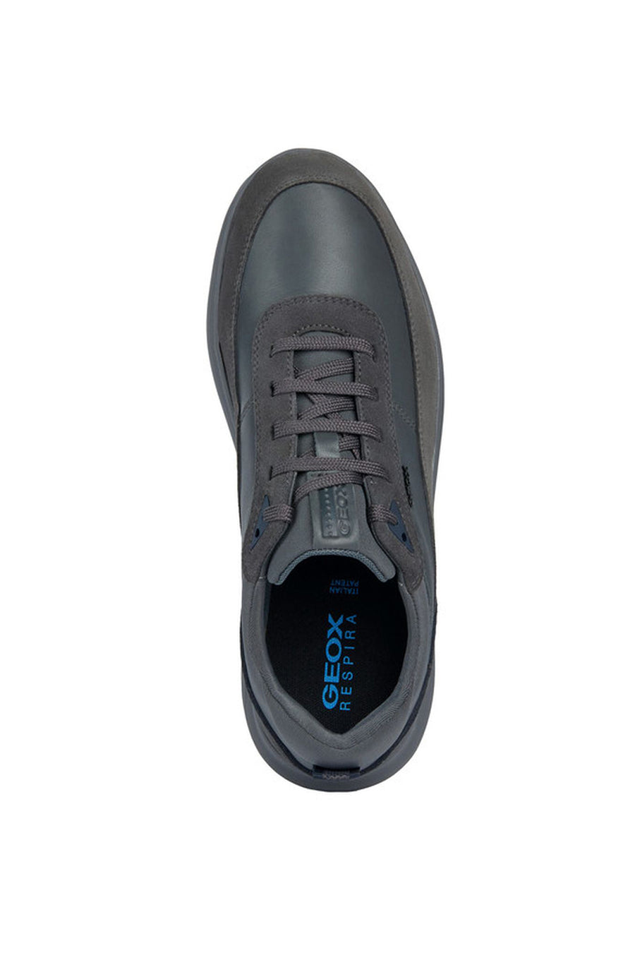 Geox Men's Grey Spherica Suede Leather Detailed Lace-Up Sneaker
