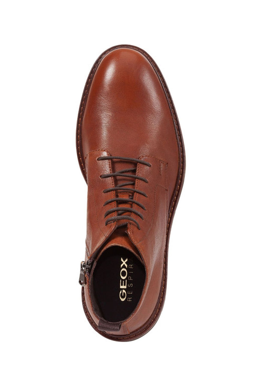 Geox Men's Brown Cannaregio Leather Zippered Casual Boots
