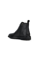Geox Men's Black Cannaregio Leather Zippered Boots | Derimod